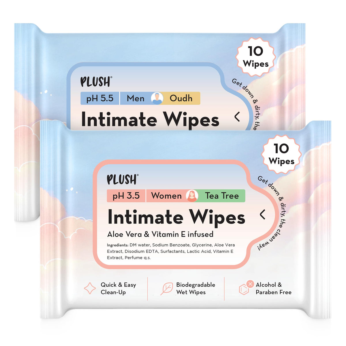 Plush Play Intimate Wipes For Women & Men (Pack of 20)