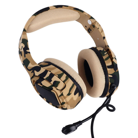 Zunate Wired Gaming Headset, Clear Sound Output Over Ear Headphone with Microphone, Fashionable Camouflage Color, for Computer, Camouflage Design (Desert Camo)