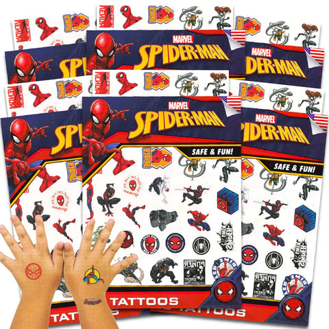 Marvel Spiderman Temporary Tattoos Party Favor Set (150 Spider-Man Temporary Tattoos)