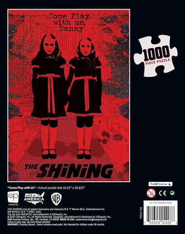 USAOPOLY The Shining Come Play with Us 1000 Piece Jigsaw Puzzle | Officially Licensed The Shining Puzzle | Collectible Puzzle Featuring Characters from The Shining Horror Film, Red