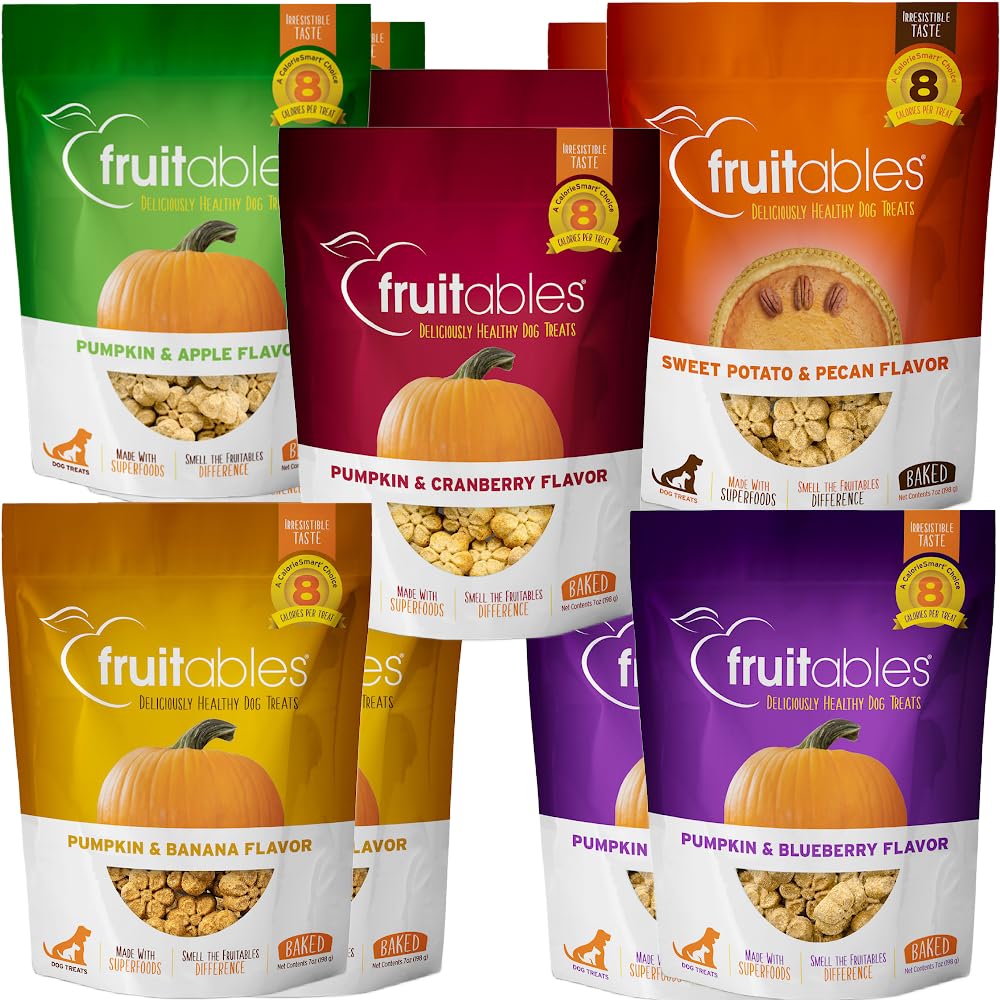 Fruitables Pumpkin Dog Treats, Variety Pack of 10