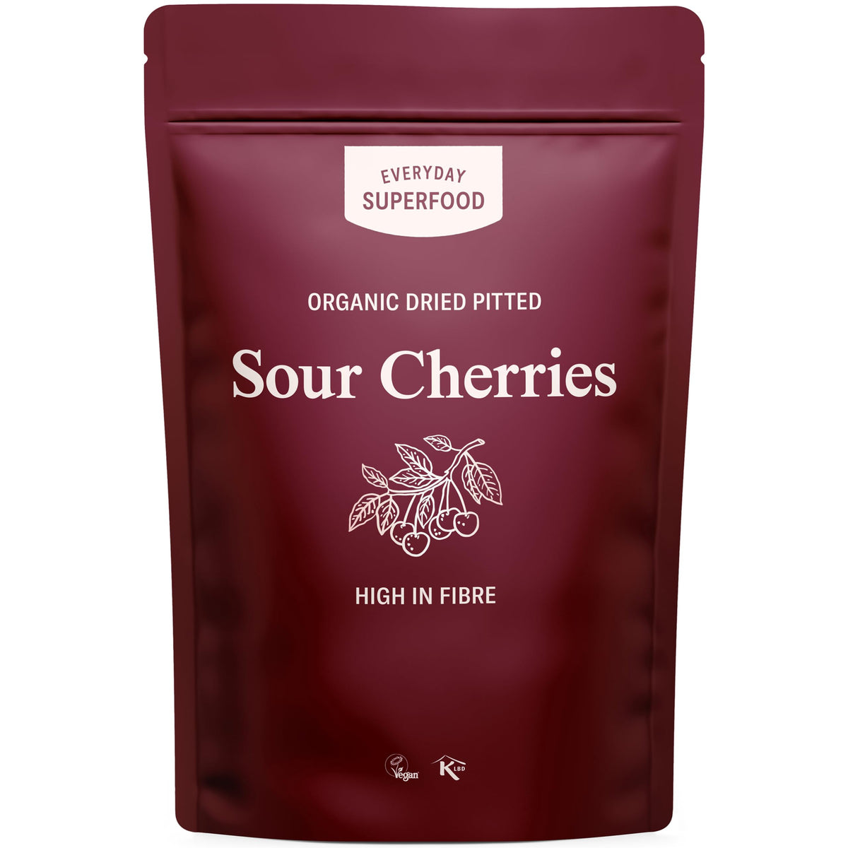 Organic Dried Sour Cherries 200g - Pitted Unsweetened Tart Cherry Great Dried Cranberries Alternative Certified Organic, Vegan & Kosher