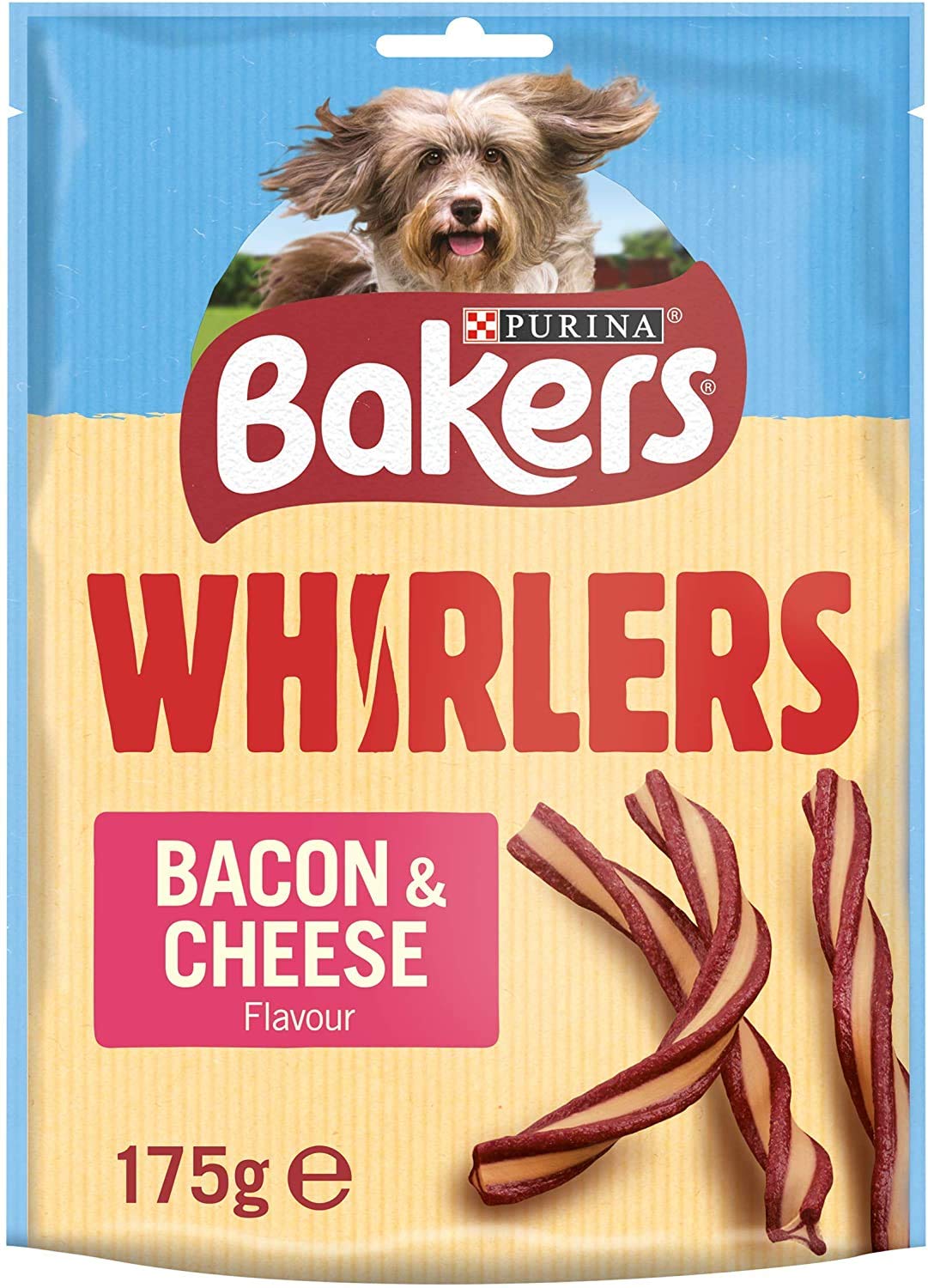 2 x Whirlers Dog Treats Bacon and Cheese 175g - Case of 6 (1.05kg)