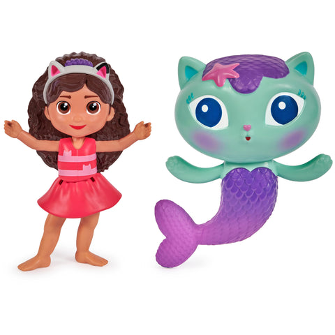 SwimWays Gabby s Dollhouse Floatin Figures, Swimming Pool Accessories & Kids Pool Toys, Party Supplies & Water Toys for Kids Aged 3 & Up, Gabby & Mercat 2-Pack