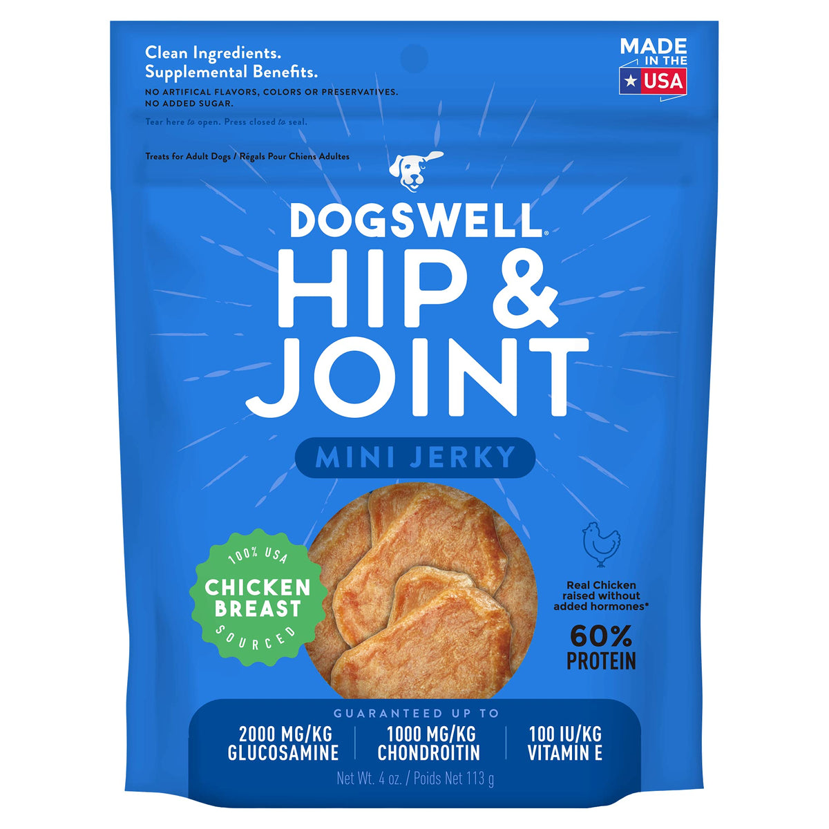 DOGSWELL 842227 Hip & Joint Mini Jerky Pet Food, 4 Oz (842227)