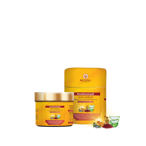 WE HERBAL Kumkumadi Sun Shield | Kumkumadi Sunscreen For Hydrating Skin & Prevents Tanning, 100gms