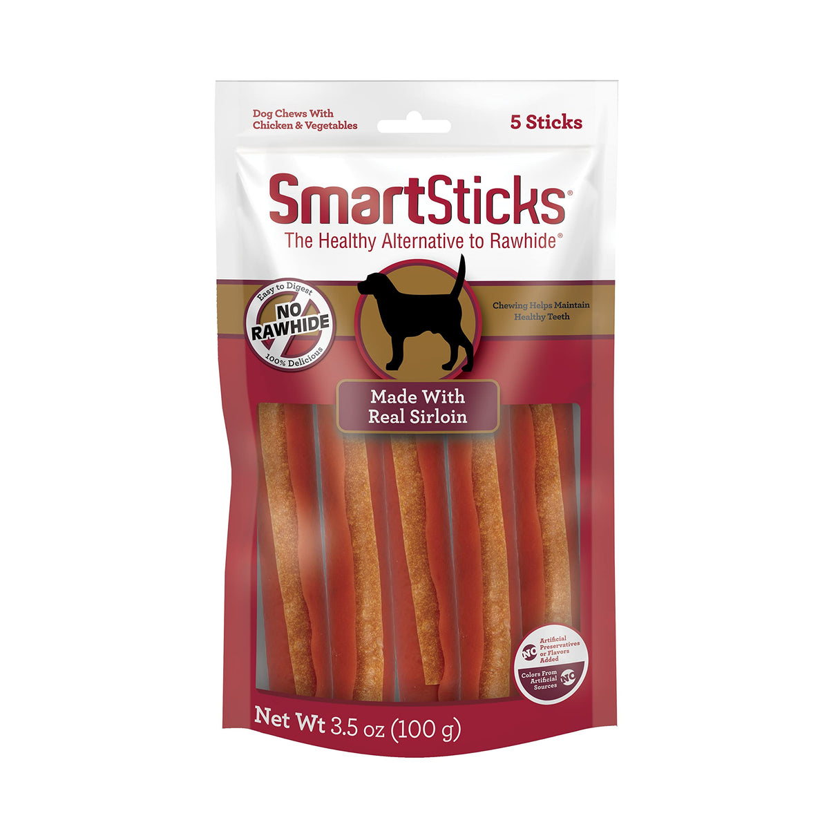 SmartBones SmartSticks with Real Sirloin, 0.70 Ounce (Pack of 5)