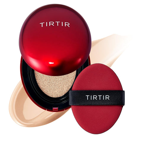 TIRTIR Mask Fit Red Cushion Foundation | Full coverage, Weighless, Skin fit, Satin Glow Finish, Korean cushion foundation (Pack of 1)