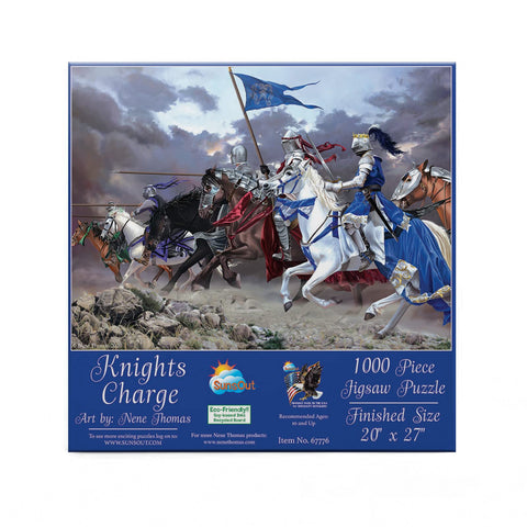 SUNSOUT INC - Knights Charge - 1000 pc Jigsaw Puzzle by Artist: Nene Thomas - Finished Size 20" x 27" - MPN# 67776