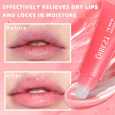 5 Pack Lip Oil Set with Honey, Strawberry, Blueberry, Papaya, and Orange Jelly Lipstick, Long Lasting Moisturizing Nourishing, Hydrating, Non-sticky Lip Gloss Lip Balm Transparent Lip Care