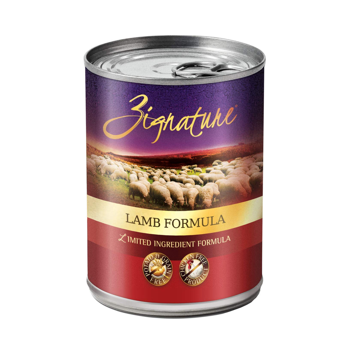 Zignature Lamb Canned Dog Food 13oz, case of 12