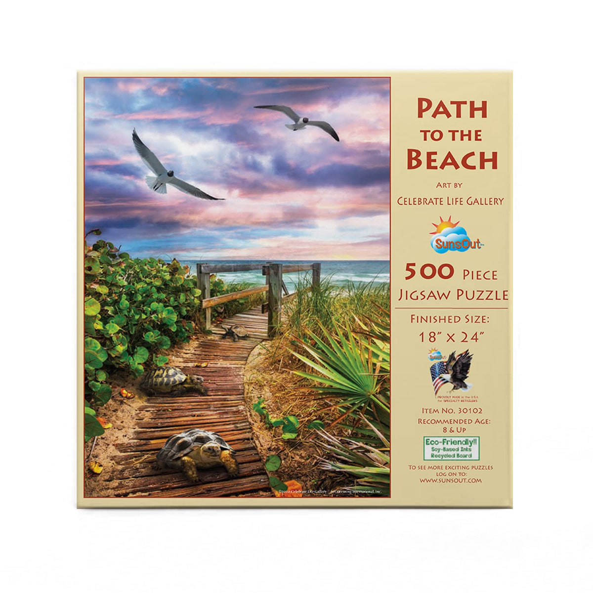 SUNSOUT INC - Path to The Beach - 500 pc Jigsaw Puzzle by Artist: Celebrate Life Gallery - Finished Size 18" x 24" - MPN# 30102