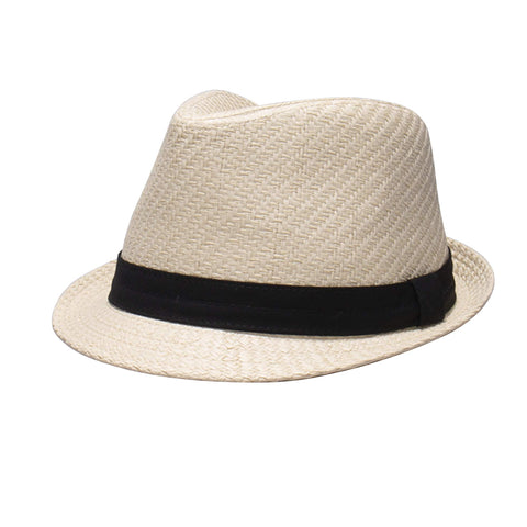 Levi's Men's Lightweight Fedora Panama Hat, Ivory Straw, Small-Medium