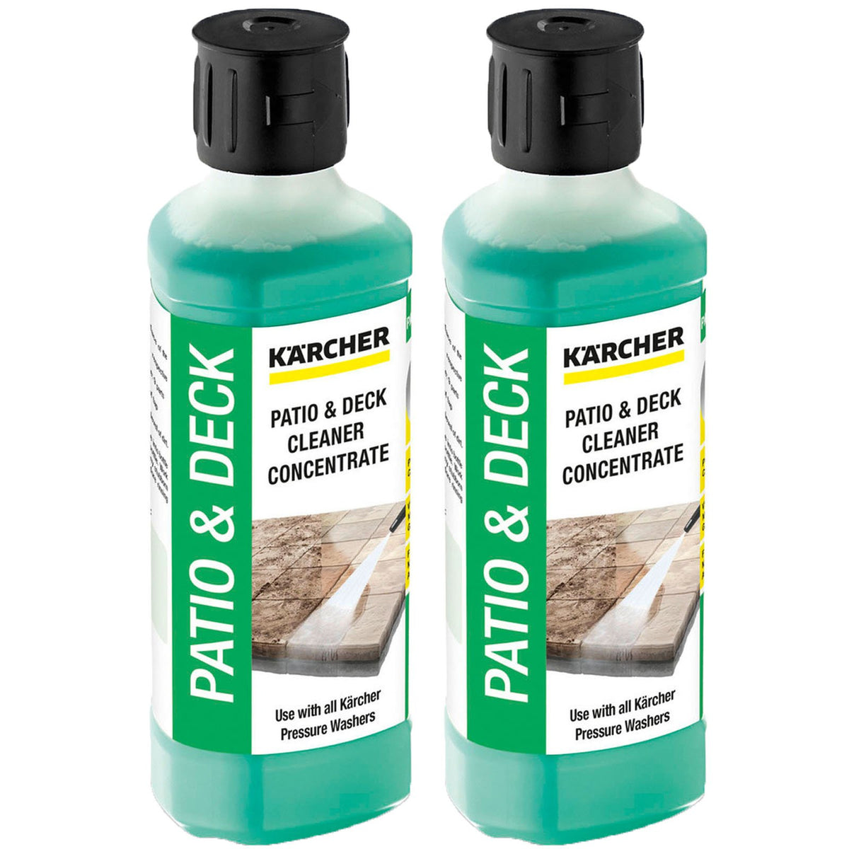 KARCHER Genuine Patio + Deck Pressure Washer Cleaner Detergent Fluid - Mixes up to 5L (Pack of 2)