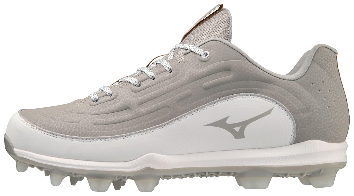 Mizuno Men's Ambition 3 Low TPU Baseball Cleats, Grey/White, 6.5 UK