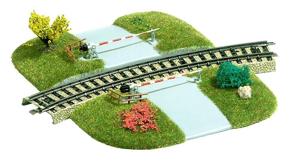 Busch 3209 Rlwy Level Xing Curved 2/ HO Scenery Scale Model Scenery