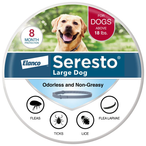 Seresto Large Dog Vet-Recommended Flea & Tick Treatment & Prevention Collar for Dogs Over 18 lbs. | 8 Months Protection