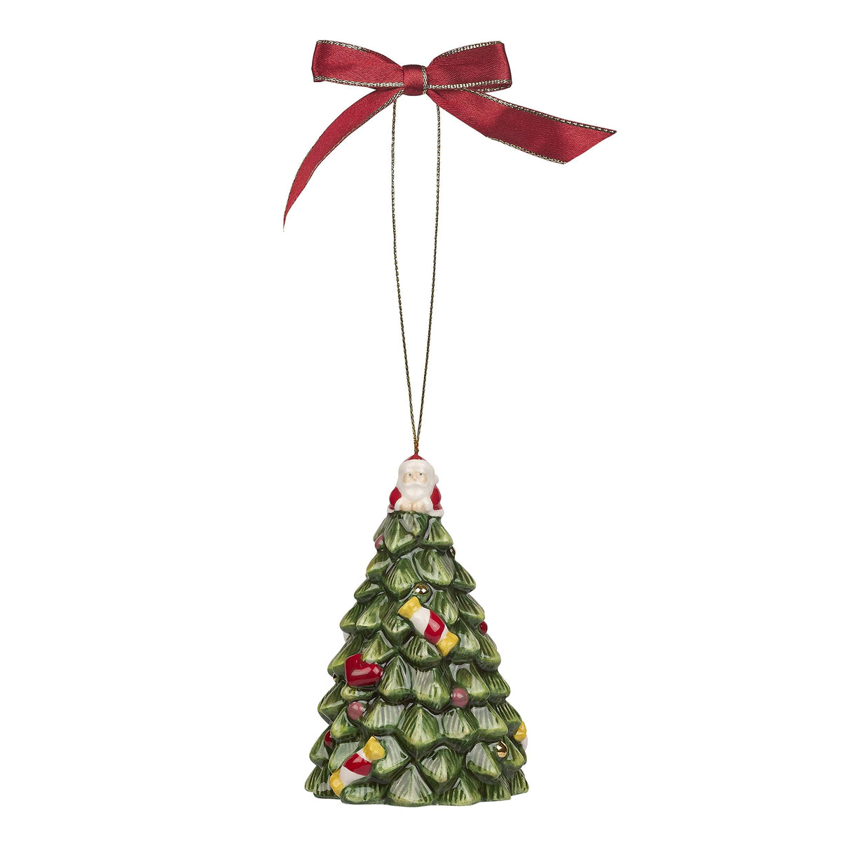 Spode Christmas Tree Figural Tree Bell Ornament, Long-Lasting Festive Holiday Ornament for Christmas Tree& Seasonal Display - Stylish Christmas Decoration for Mantel, Shelves, Home Accents