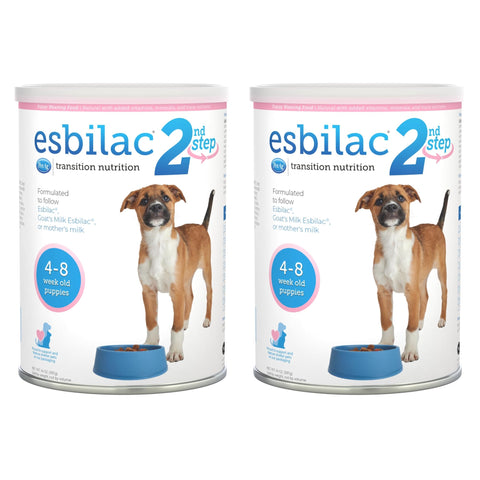 Pet-Ag Esbilac 2nd Step Puppy Weaning Food - 14 oz, Pack of 2 - Powdered Puppy Weaning Formula with DHA, Natural Milk Protein, Vitamins & Minerals for Puppies 4-8 Weeks Old - Easy to Digest