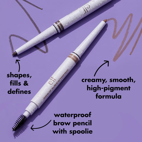 e.l.f. Instant Lift Waterproof Brow Pencil, Long-Lasting Eyebrow Pencil For Grooming & Shaping Brows, Vegan & Cruelty-free, Deep Brown