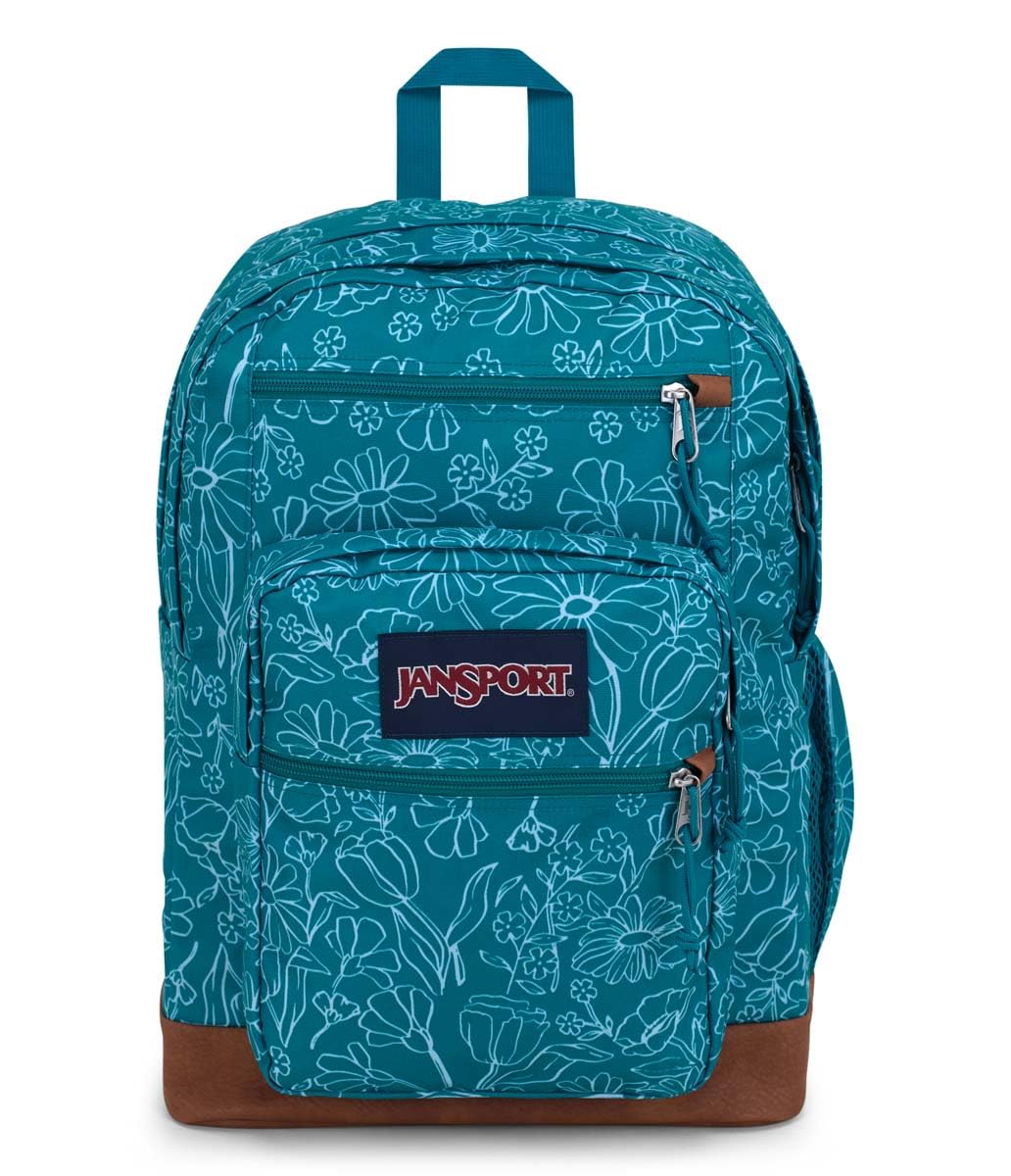 JanSport Cool Backpack with 15-inch Laptop Sleeve, Large Computer Bag Rucksack with 2 Compartments, Ergonomic Straps, Delightful Daisies Green