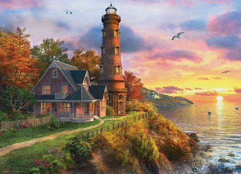 EuroGraphics Lighthouse Sunset Ocean Cliff Peace Quiet Puzzle, 1000 (6000-0965)