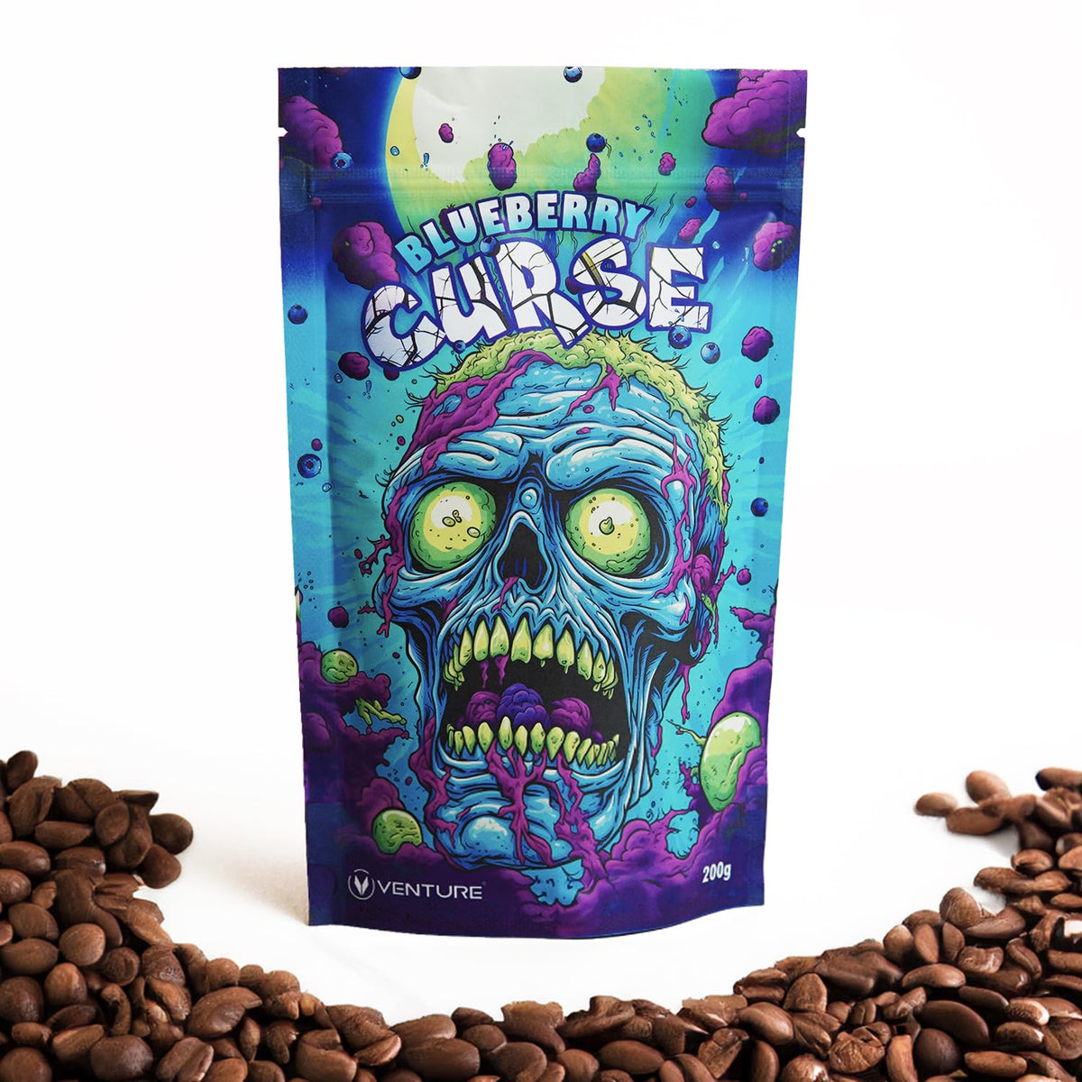 Blueberry Curse Coffee Ground, Light/Medium Roast, Small Batch Independant Roasted Ethiopian Coffee, 200g