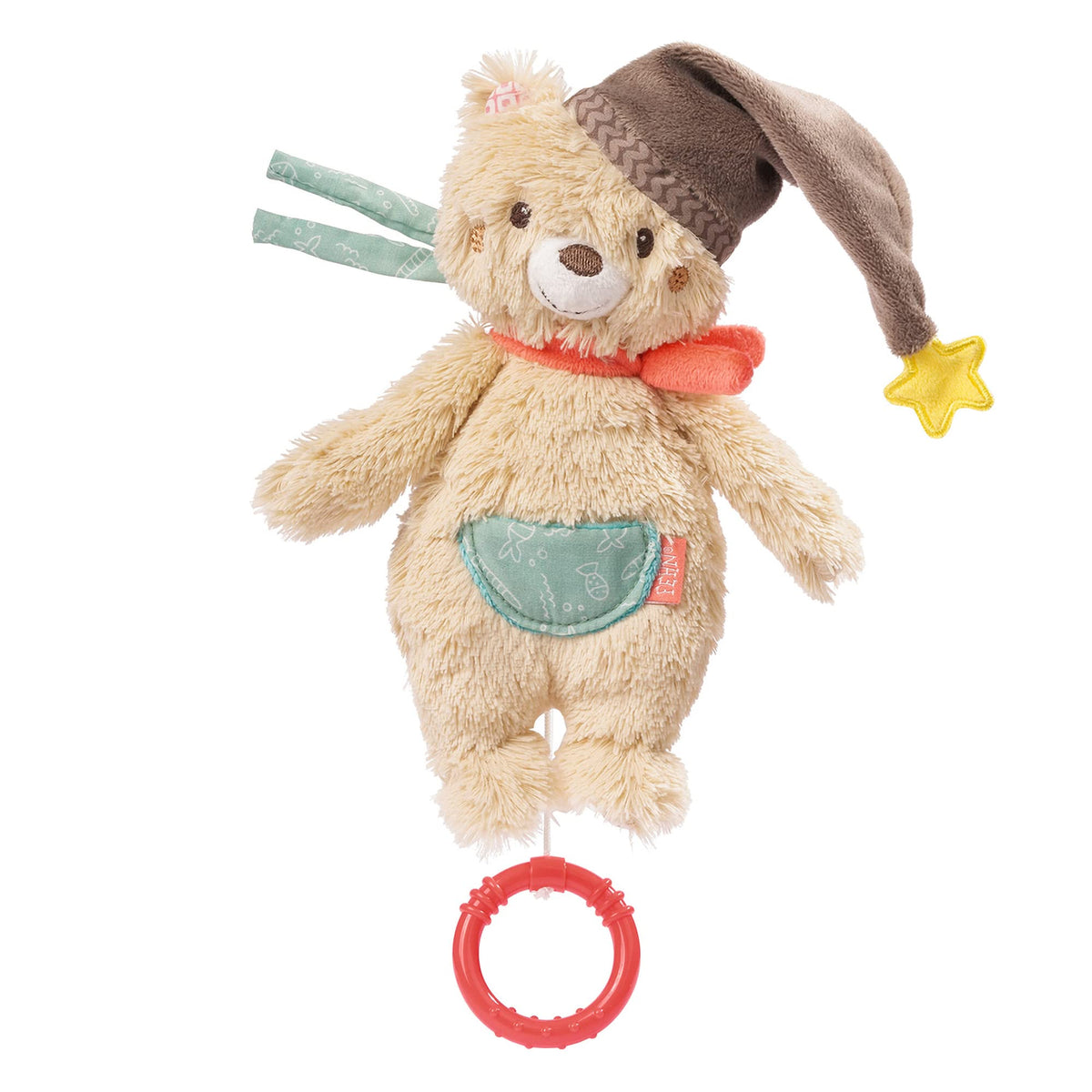 Fehn 060119 Bear Mini Music Box - Wind-Up Music Box with Removable Mechanism - for Babies and Toddlers from Newborns Onwards - Dimensions : 20 cm