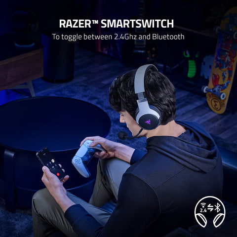 Razer Kaira Pro Dual Wireless PS5 Headset w/Haptics for Ultimate Gaming Immersion: HyperSense - Triforce 50mm Drivers - Detachable Mic - 2.4GHz and Bluetooth w/SmartSwitch - RGB Chroma (Renewed)