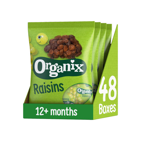 Organix Mini Organic Raisin Fruit Toddler Snack Boxes 12+ Months Multipack 12x14g (Pack of 4)