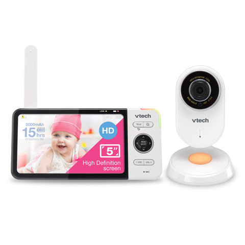 VTech VM818HD Baby Monitor with Camera,HD No-Glare Night Vision,Video Baby Monitor with 5 720p HD Display,Night Light,110ÃƒÆ’Ã†â€™ÃƒÂ¢Ã¢â€šÂ¬Ã…Â¡ÃƒÆ’Ã¢â‚¬Å¡Ãƒâ€šÃ‚Â°Wide-Angle View,True-Colour Day Vision,Best-in-Class 300m Range,2-Way Talk