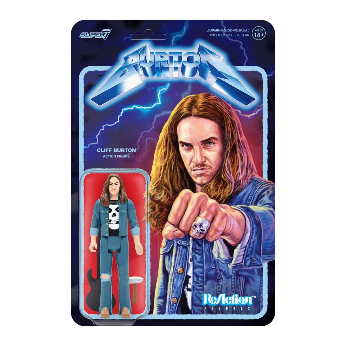 Super7 Cliff Burton - 3.75" Action Figure with Accessories Heavy Metal Collectibles and Retro Toys