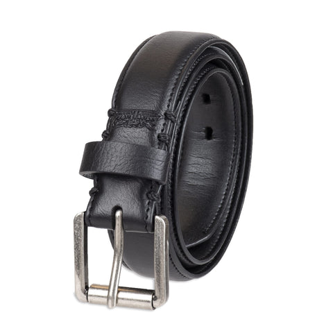 Levi's Boys' Big Kids Belt-School Casual for Jeans Classic Strap and Single Prong Buckle, Black Emboss Logo, Large