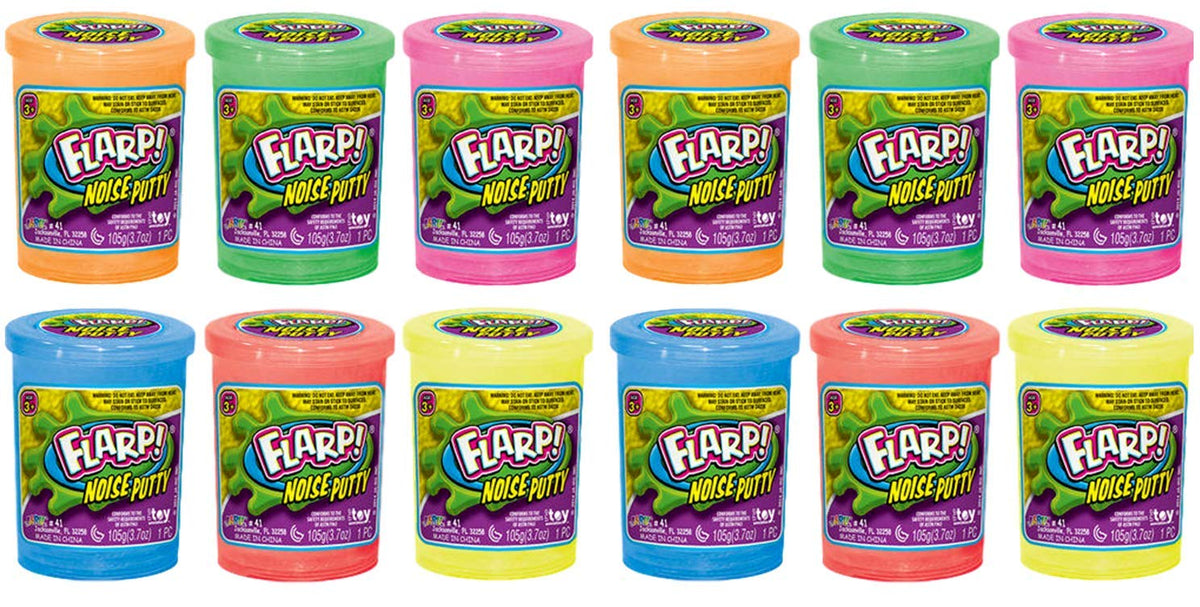 JA-RU Flarp Noise Putty Scented (12 Pack Assorted) Squishy Sensory Toys for Easter, ADHD Autism Stress Toy, Great Party Favors Fidget for Kids and Adults Boys & Girls. Plus 1 Bouncy Ball 10041-12p