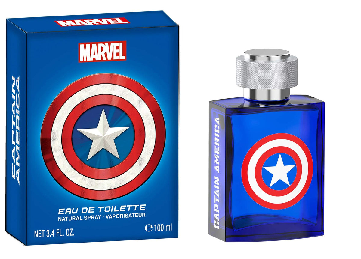 Marvel Captain America, Fragrance, for Men, 3.4oz, 100ml, Eau de Toilette, EDT, Cologne, Spray, Made in Spain, By Air Val International