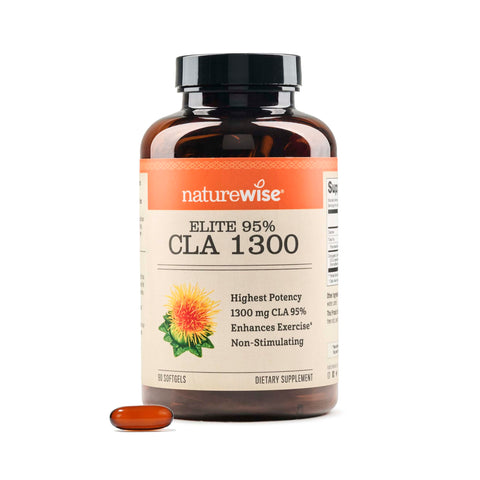 NatureWise CLA 1300 - CLA Supplement w/ 95% Active Conjugated Linoleic Acid for Women and Men, Non-Stimulating, Supports Weight & Fitness Goals - non-GMO, Gluten Free - 90 Softgels[1-Month Supply]