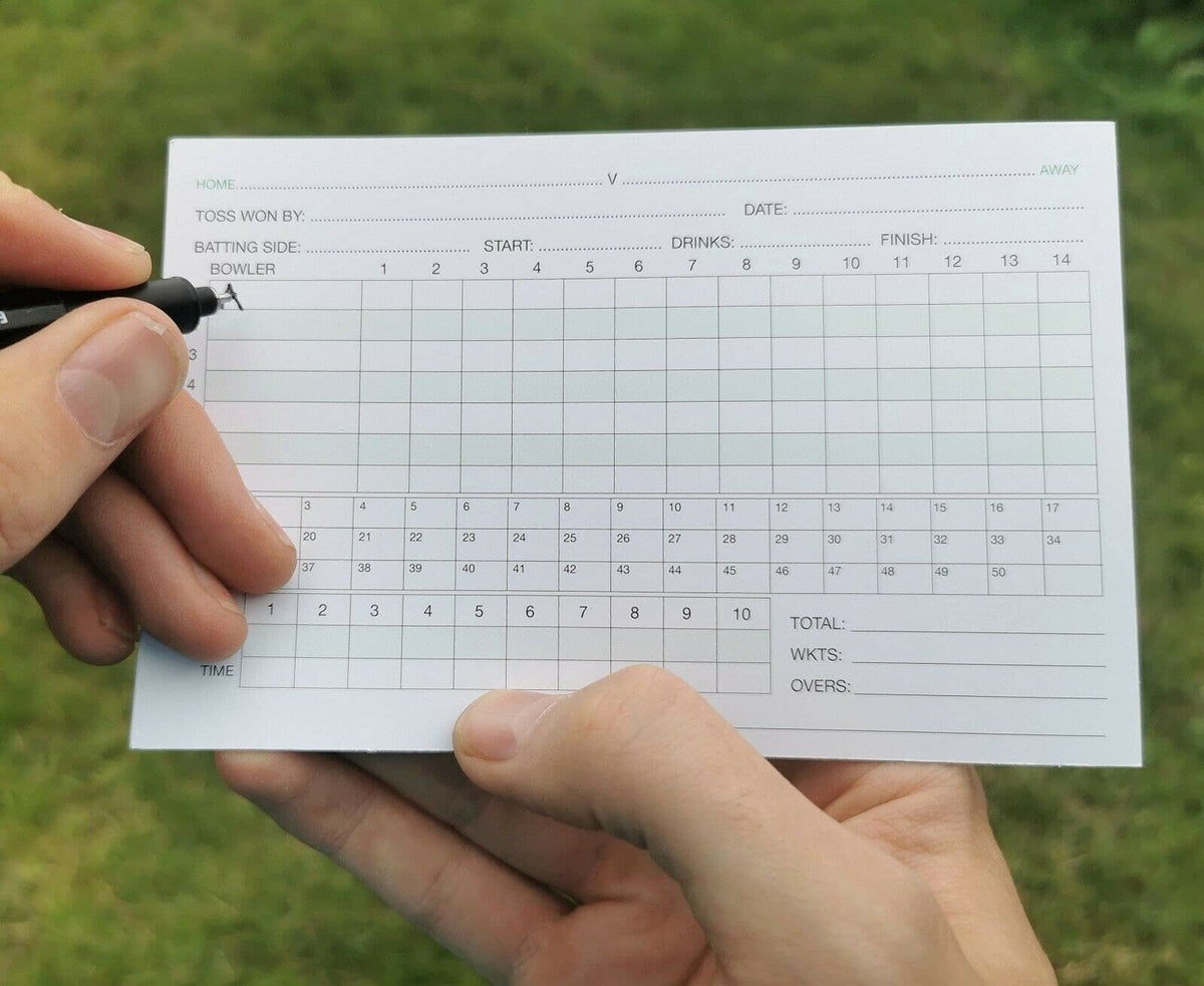 Cricket Umpire Score Cards - 50 Overs - Score Sheets Referee Cards Pads Records - Bowler (10)