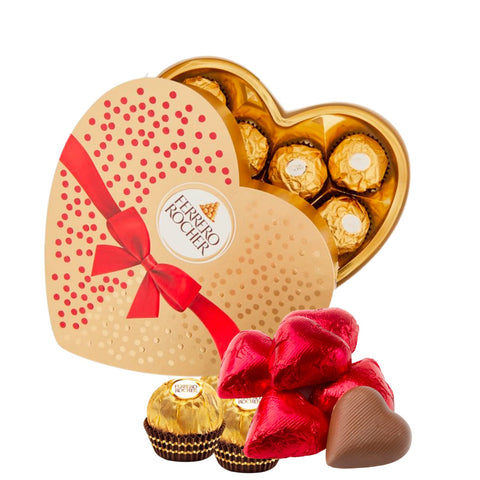 Valentines Chocolate Gift - fererro rocher chocolate love heart gift box and heart chocolates gifts - chocolates for women gifts for mothers day - valentines gift for her him