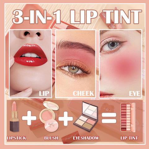 10 Colors Liquid Tint Stain,Korean Natural Moisturizing Lip Gloss, Long-Lasting&Non-Stick Cup,Multi-Use Lip and Cheek Tint Stain