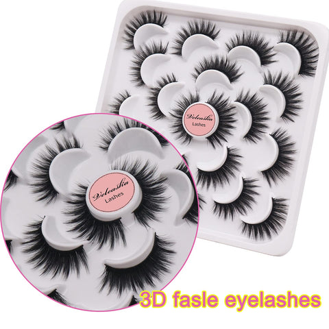 Veleasha Lashes 10 Pairs Natural Fluffy False Eyelashes Soft Wispy Lashes 3D Faux Mink Lashes Pack (T52)