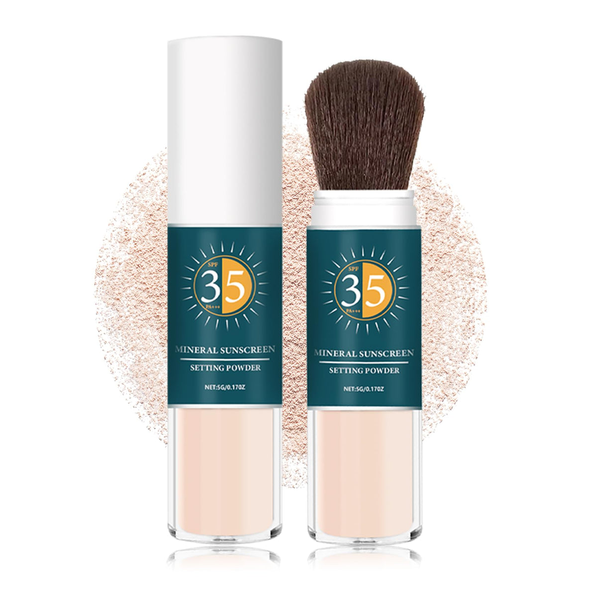 Setting Powder Sunscreen Powder for Face Mineral Powder Sunscreen SPF 35 PA+++ Oil Control Matte Effect Lightweight Breathable Translucent Powder Setting Powder - 01 Translucent