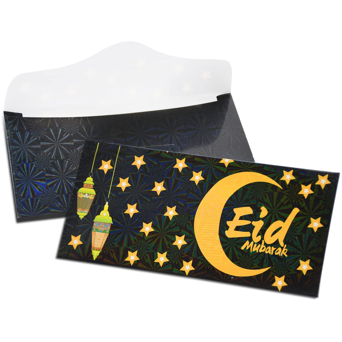 18 Pieces Eid Mubarak Money Envelopes, 18 x 8 cm Cash Gift Card Holders Ramadan Pocket Envelope for Money for Kids, Eid al-Adha Holiday Celebrations Decorations