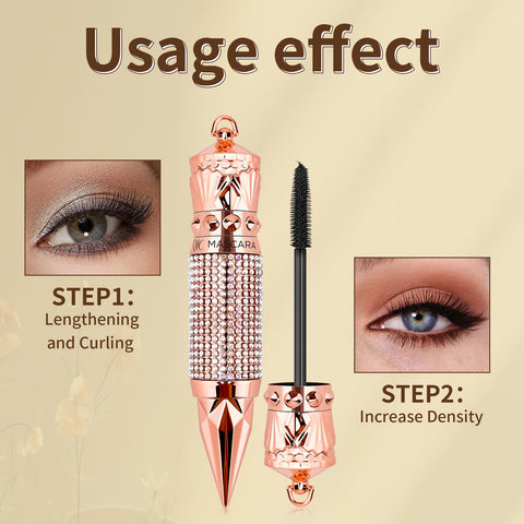 Mascara Volume and Length,Washable Mascara, Lengthening and Volumizing for a Full Fan Effect, Blackest Black