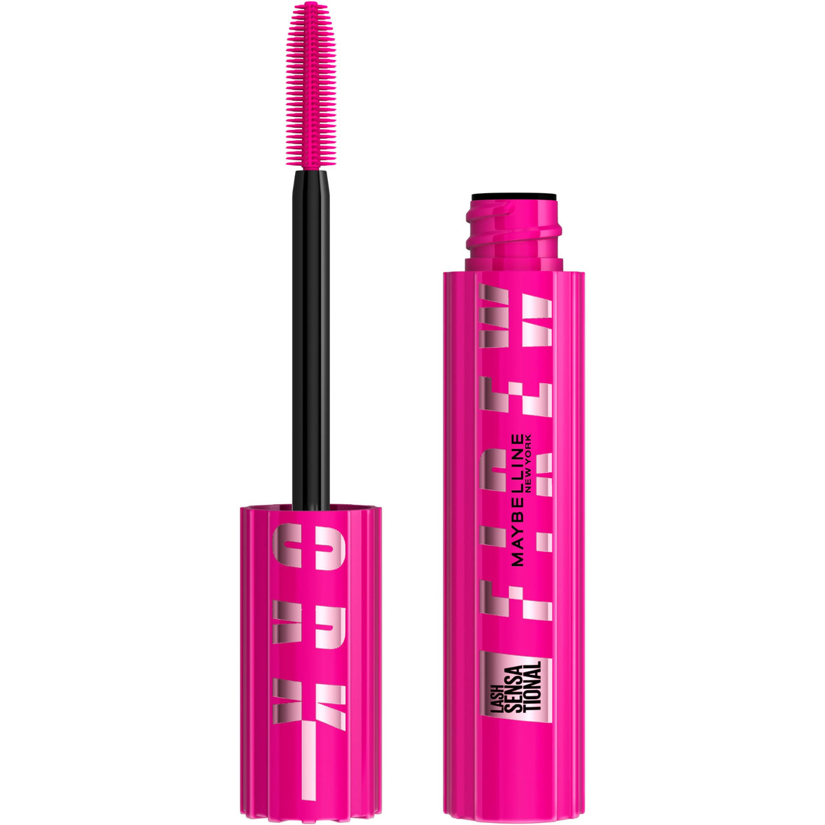 Maybelline Lash Sensational Firework Washable Mascara, Lengthening & Volumizing Mascara for up to 24HR wear, Blackest Black, 1 Count