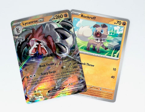 Pokemon Lycanroc ex 117/193- Paldea Evolved - Double Rare Evolution Card Set Brown