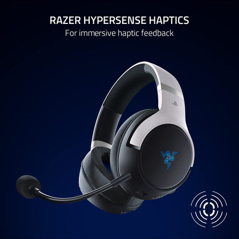 Razer Kaira Pro HyperSpeed Wireless Gaming Headset with Haptics for Playstation 5 / PS5, PS4, PC, Mobile: Titanium 50mm Drivers - Hybrid Mic -