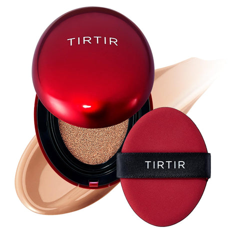 TIRTIR Mask Fit Red Cushion Foundation | Full coverage, Weighless, Skin fit, Satin Glow Finish, Korean cushion foundation (Pack of 1)