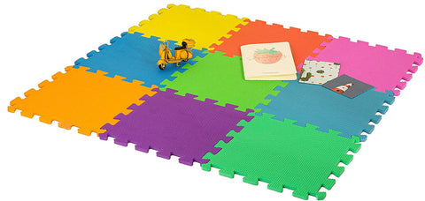 DIVCHI Foam Play Mat - 29x29cm Multi Colour Floor Mats 18 Pack - Comfortable Cushiony Foam Floor Puzzle Mat for Kids & Toddlers