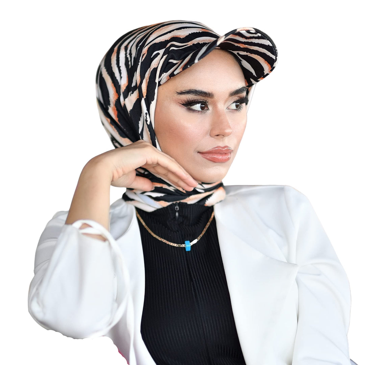 para life Turban Hat-Turbans For Women-Hijab For Women|Hair Wraps-Head Wraps For Women|Hijab Undercap-Caps-Instant Hijab (Turban Hat With Shawl, Leopard)