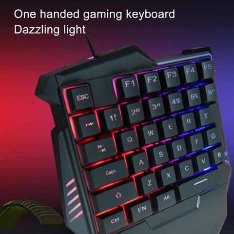 RGB Backlit Gaming Keyboard One Handed, Silent Keys 35 Keys Ergonomic Design with Wrist Rest and RGB Backlighting for Windows PC Gamers